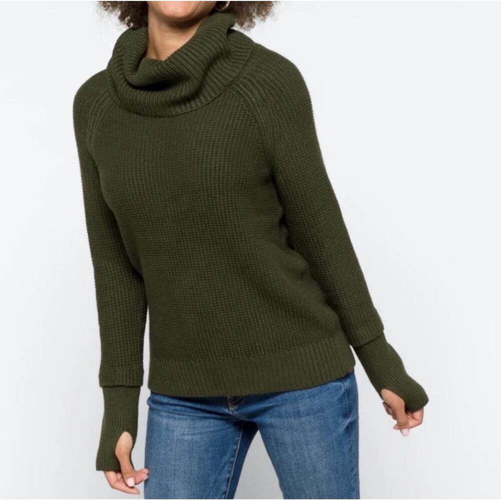 Stitch Fix Market & Spruce Olive Waffle Weave Sweater Sz L Cozy